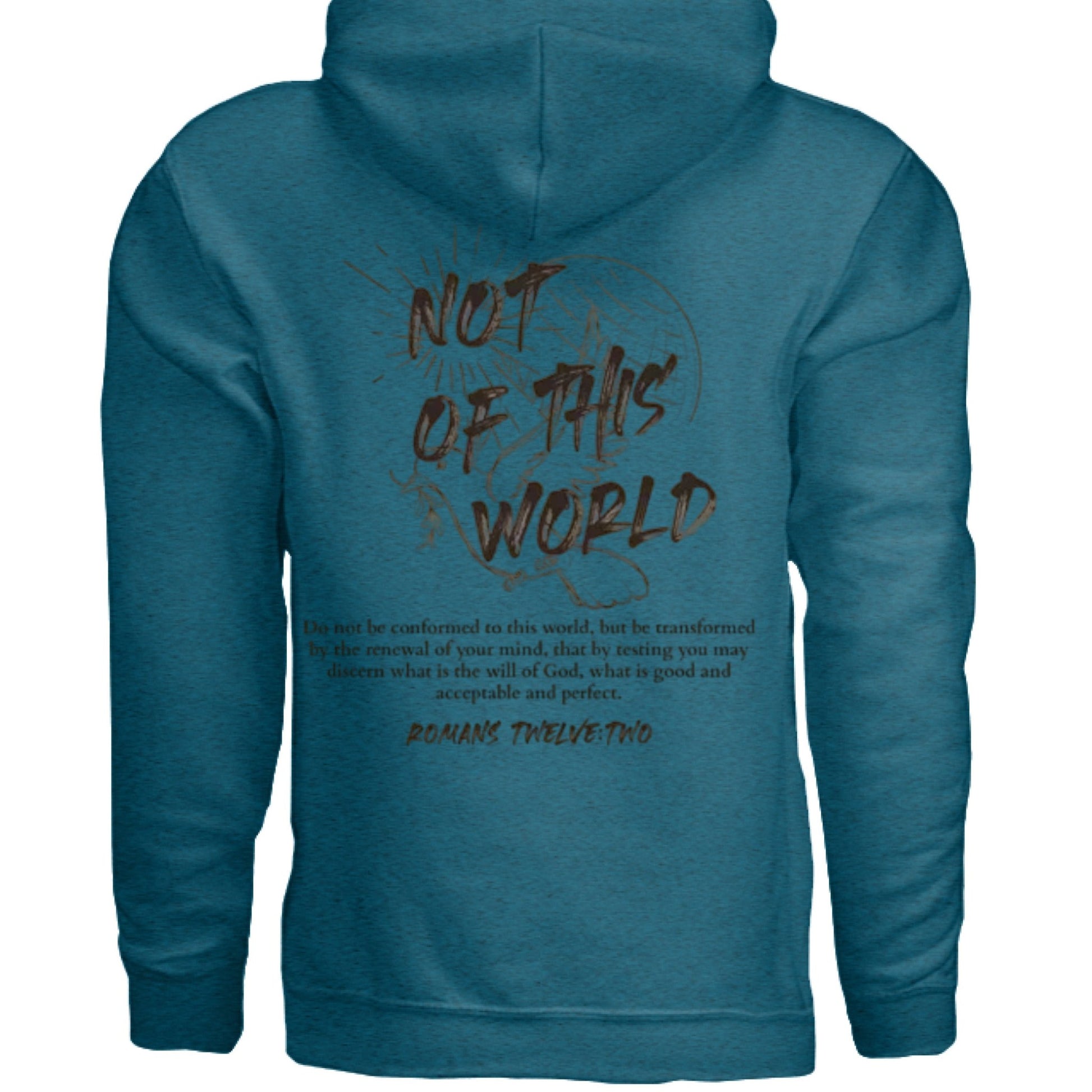 Not of This World Bible Verse Unisex Hoodie Back Print Streetwear Tops Jesus Faith Graphic Tees Unisex Christian Clothing Gifts - FAVOR OF GOD CLOTHING