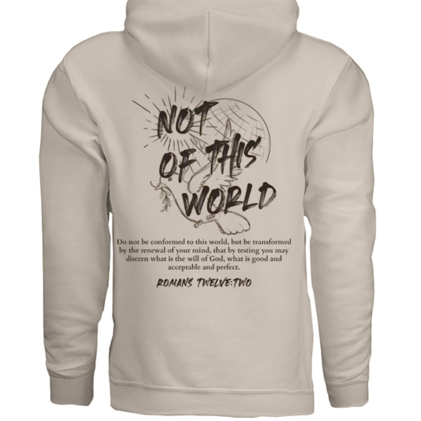 Not of This World Bible Verse Unisex Hoodie Back Print Streetwear Tops Jesus Faith Graphic Tees Unisex Christian Clothing Gifts - FAVOR OF GOD CLOTHING