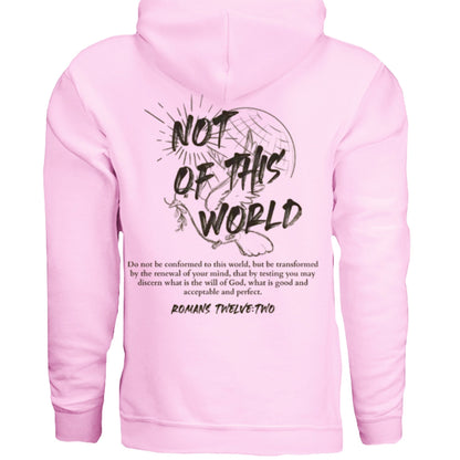 Not of This World Bible Verse Unisex Hoodie Back Print Streetwear Tops Jesus Faith Graphic Tees Unisex Christian Clothing Gifts - FAVOR OF GOD CLOTHING