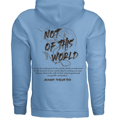 Not of This World Bible Verse Unisex Hoodie Back Print Streetwear Tops Jesus Faith Graphic Tees Unisex Christian Clothing Gifts - FAVOR OF GOD CLOTHING