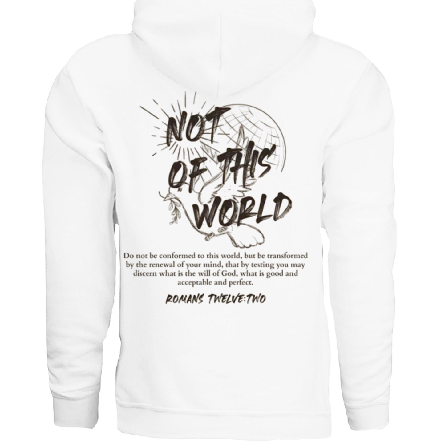Not of This World Bible Verse Unisex Hoodie Back Print Streetwear Tops Jesus Faith Graphic Tees Unisex Christian Clothing Gifts - FAVOR OF GOD CLOTHING