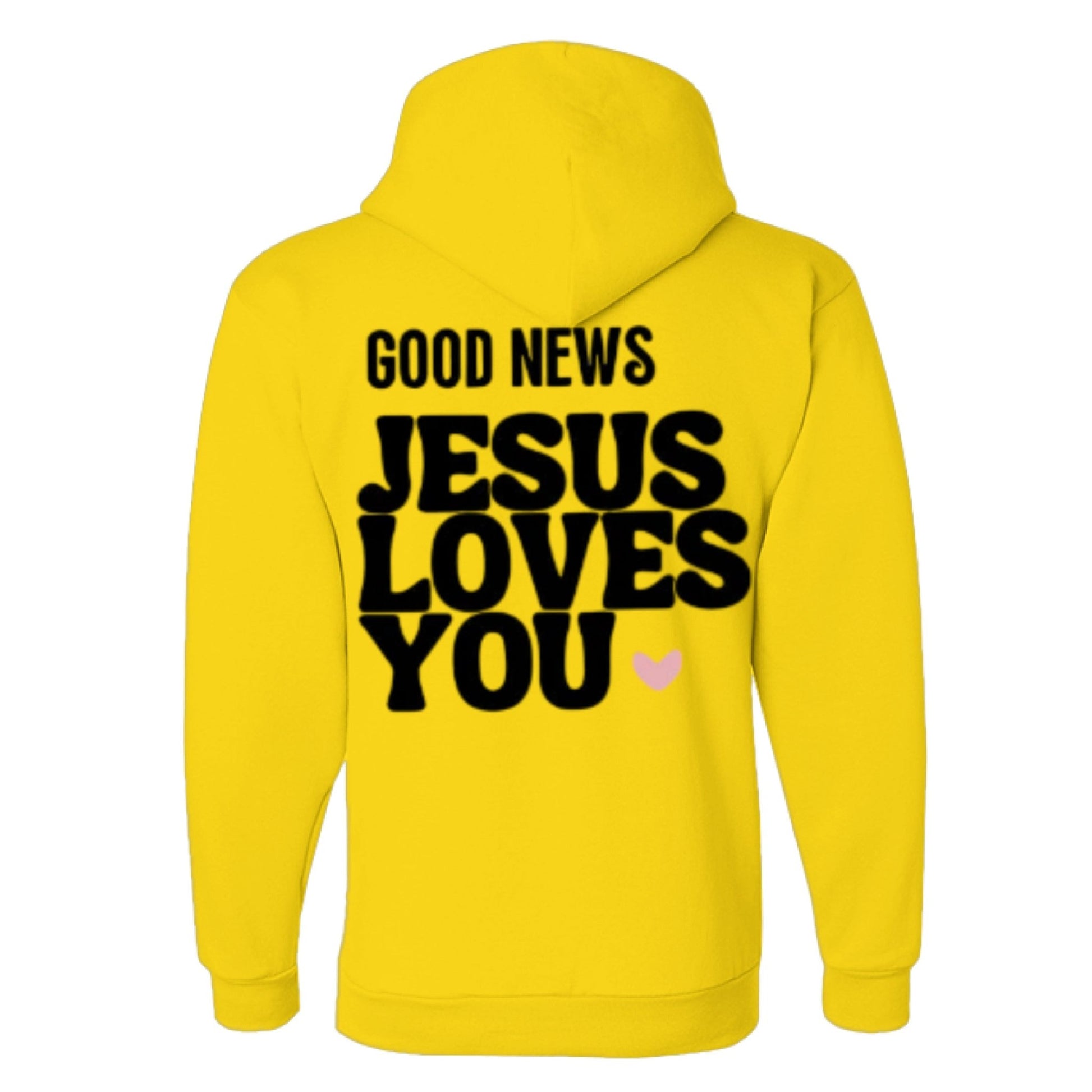 Unisex Fleece Hoodie with 'Good News Jesus Loves You' Design | Faith Apparel, Gift for Christians, Cozy Church Wear, Inspirational Gift - FAVOR OF GOD CLOTHING