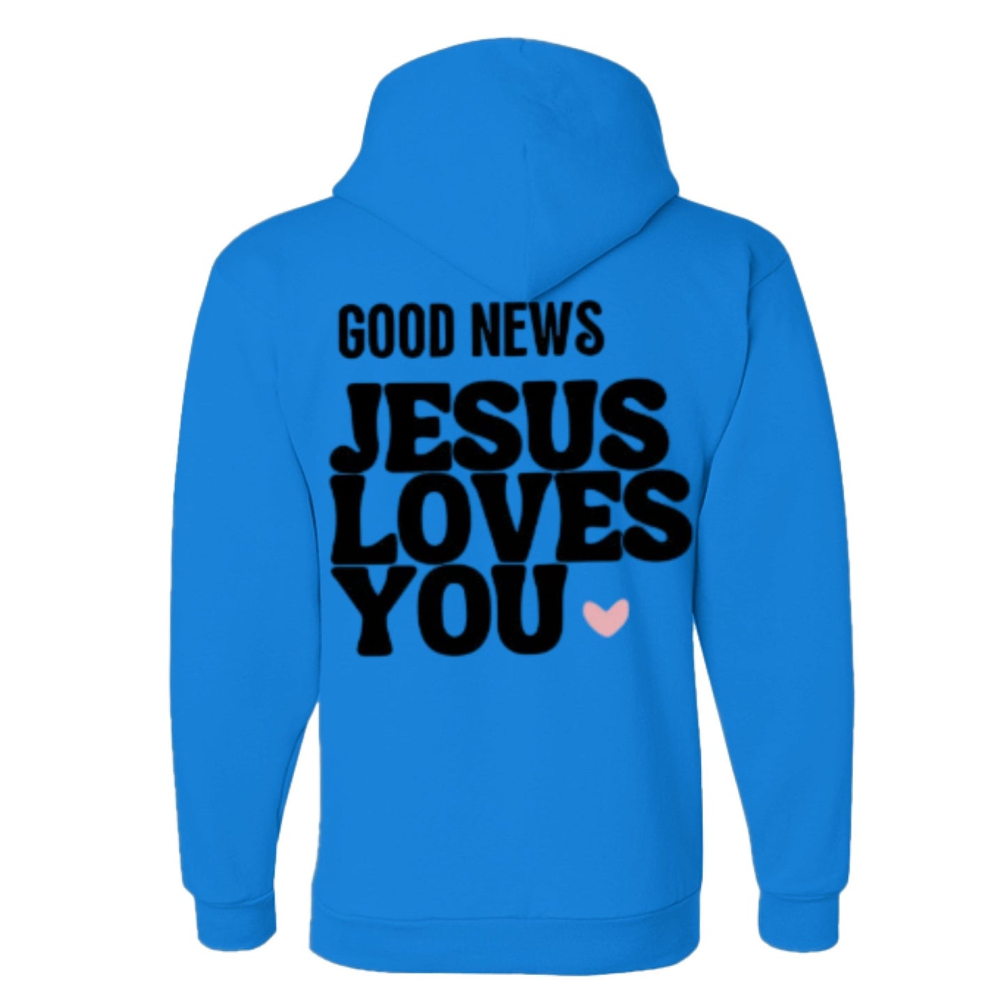 Unisex Fleece Hoodie with 'Good News Jesus Loves You' Design | Faith Apparel, Gift for Christians, Cozy Church Wear, Inspirational Gift - FAVOR OF GOD CLOTHING