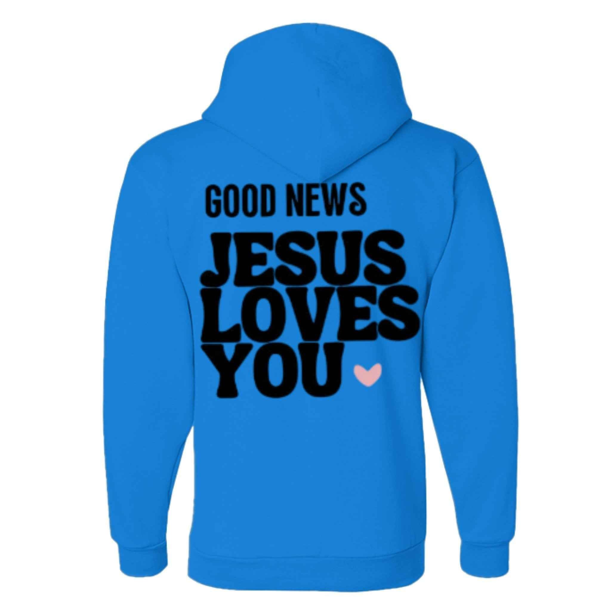 Unisex Fleece Hoodie with Good News Jesus Loves You&