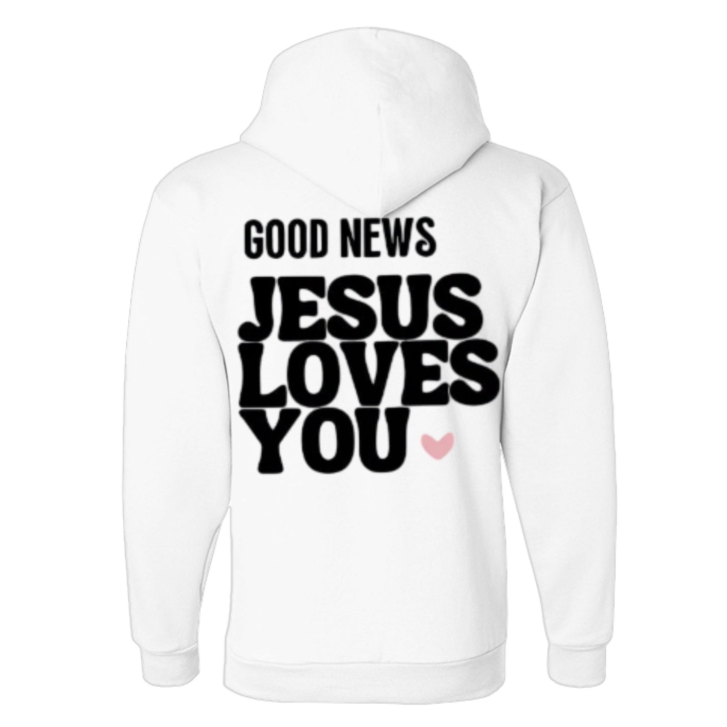 Unisex Fleece Hoodie with 'Good News Jesus Loves You' Design | Faith Apparel, Gift for Christians, Cozy Church Wear, Inspirational Gift - FAVOR OF GOD CLOTHING