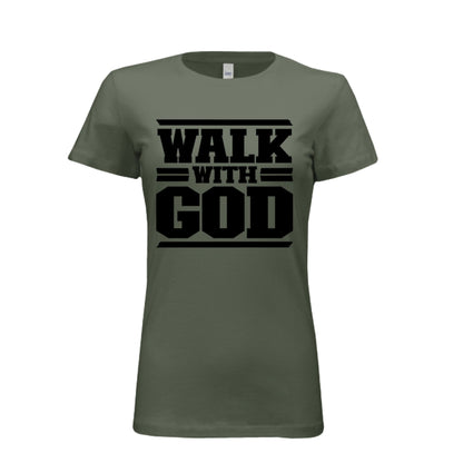 WALK WITH GOD Women Tees | Christian clothing, faith | religious apparel | inspirational t-shirts - FAVOR OF GOD CLOTHING