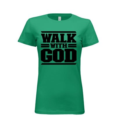 WALK WITH GOD Women Tees | Christian clothing, faith | religious apparel | inspirational t-shirts - FAVOR OF GOD CLOTHING