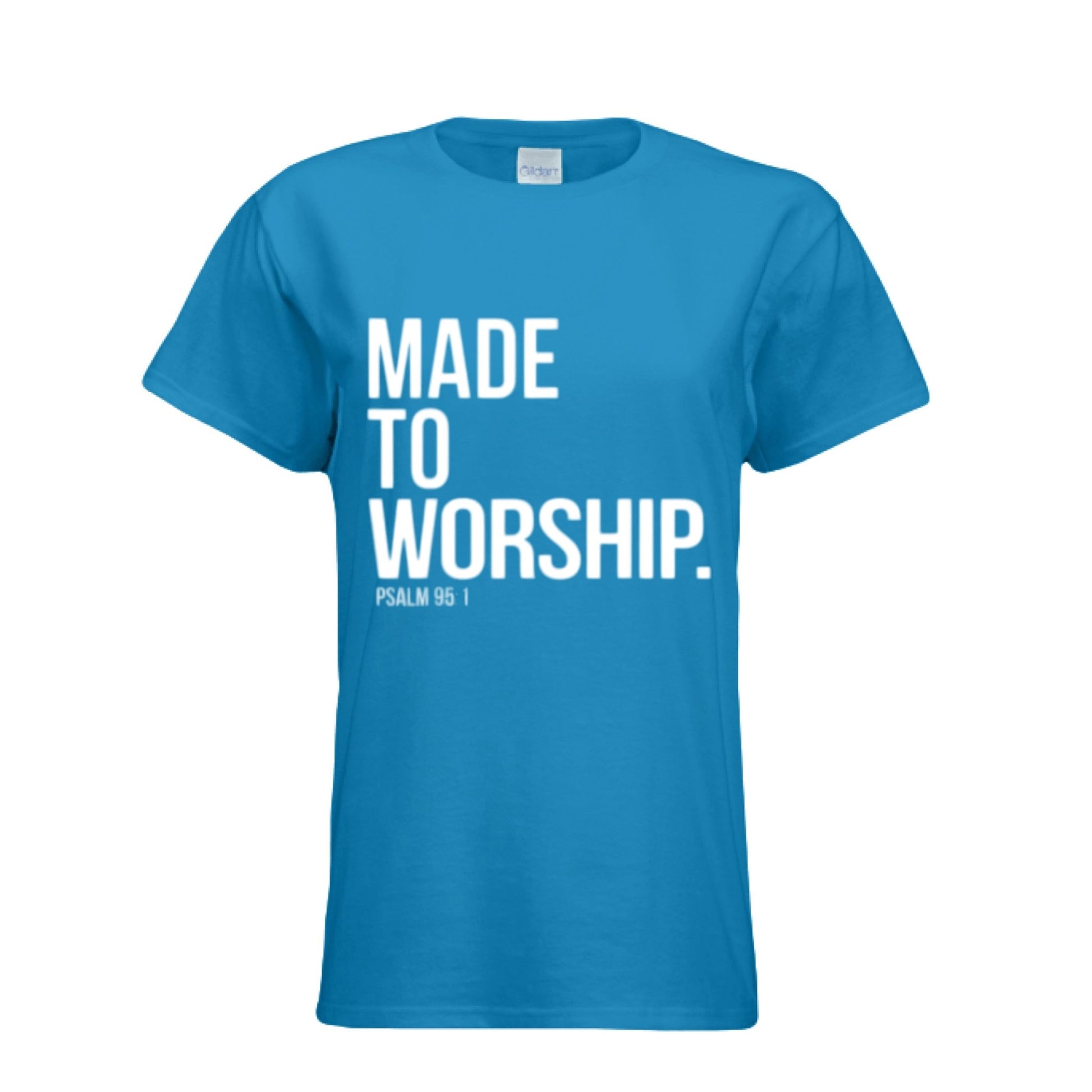 Women Made to Worship T-shirt ! Faith Apparel, Gift for Christians, Cozy Church Wear, Inspirational Gift - FAVOR OF GOD CLOTHING