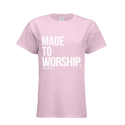 Women Made to Worship T-shirt ! Faith Apparel, Gift for Christians, Cozy Church Wear, Inspirational Gift - FAVOR OF GOD CLOTHING