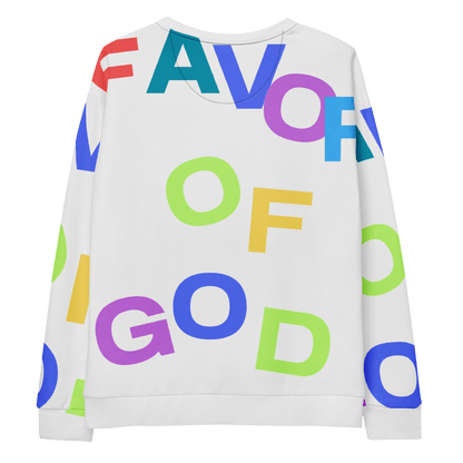 Women Favor of God All over Print Sweatshirt | Christian clothing |Faith |religious |inspirational - FAVOR OF GOD CLOTHING
