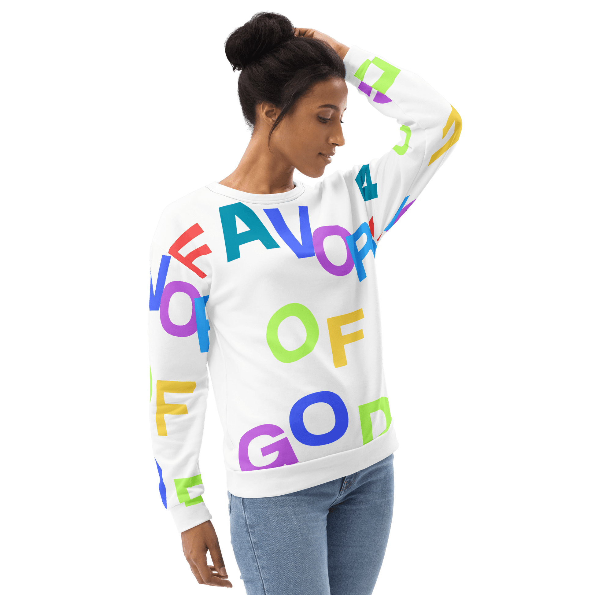 Women Favor of God All over Print Sweatshirt | Christian clothing |Faith |religious |inspirational - FAVOR OF GOD CLOTHING