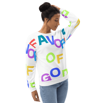 Women Favor of God All over Print Sweatshirt | Christian clothing |Faith |religious |inspirational - FAVOR OF GOD CLOTHING