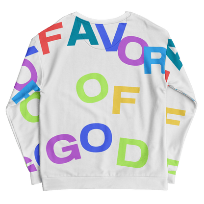 Women Favor of God All over Print Sweatshirt | Christian clothing |Faith |religious |inspirational - FAVOR OF GOD CLOTHING