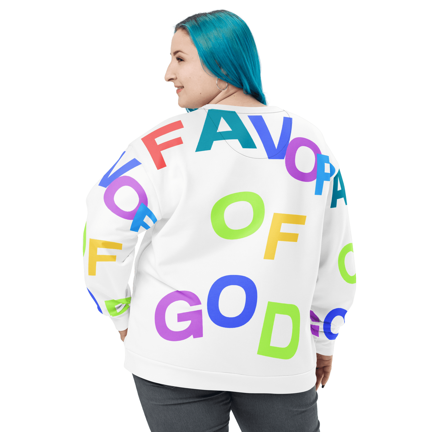Women Favor of God All over Print Sweatshirt | Christian clothing |Faith |religious |inspirational - FAVOR OF GOD CLOTHING